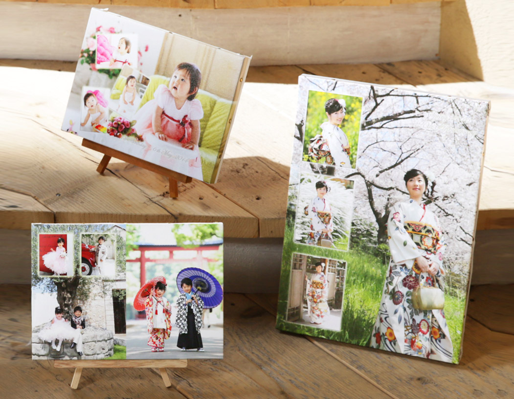 さいたま市大宮、豊島区池袋の写真館、フォトスタジオラヴューのアイテム「コラージュ」「パネル」で写真を飾りましょう。