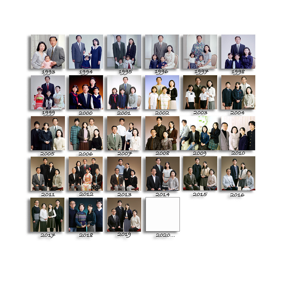毎年、一年に一回撮影し続ける家族写真