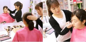 さいたま市大宮、豊島区池袋の写真館、フォトスタジオラヴューの証明写真のメイクシーン