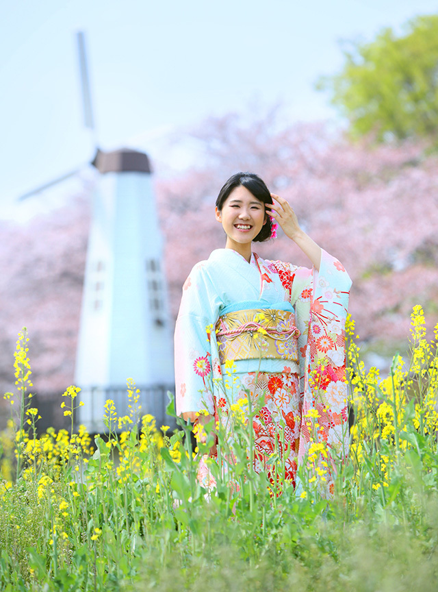 さいたま市大宮、豊島区池袋の写真館、フォトスタジオラヴューの桜ロケ成人式記念写真２６
