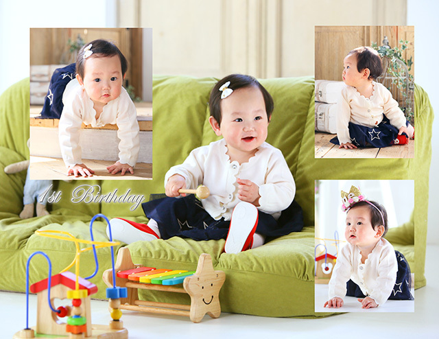 さいたま市大宮、豊島区池袋の写真館、フォトスタジオラヴューのバースデーフォト_コラージュ５