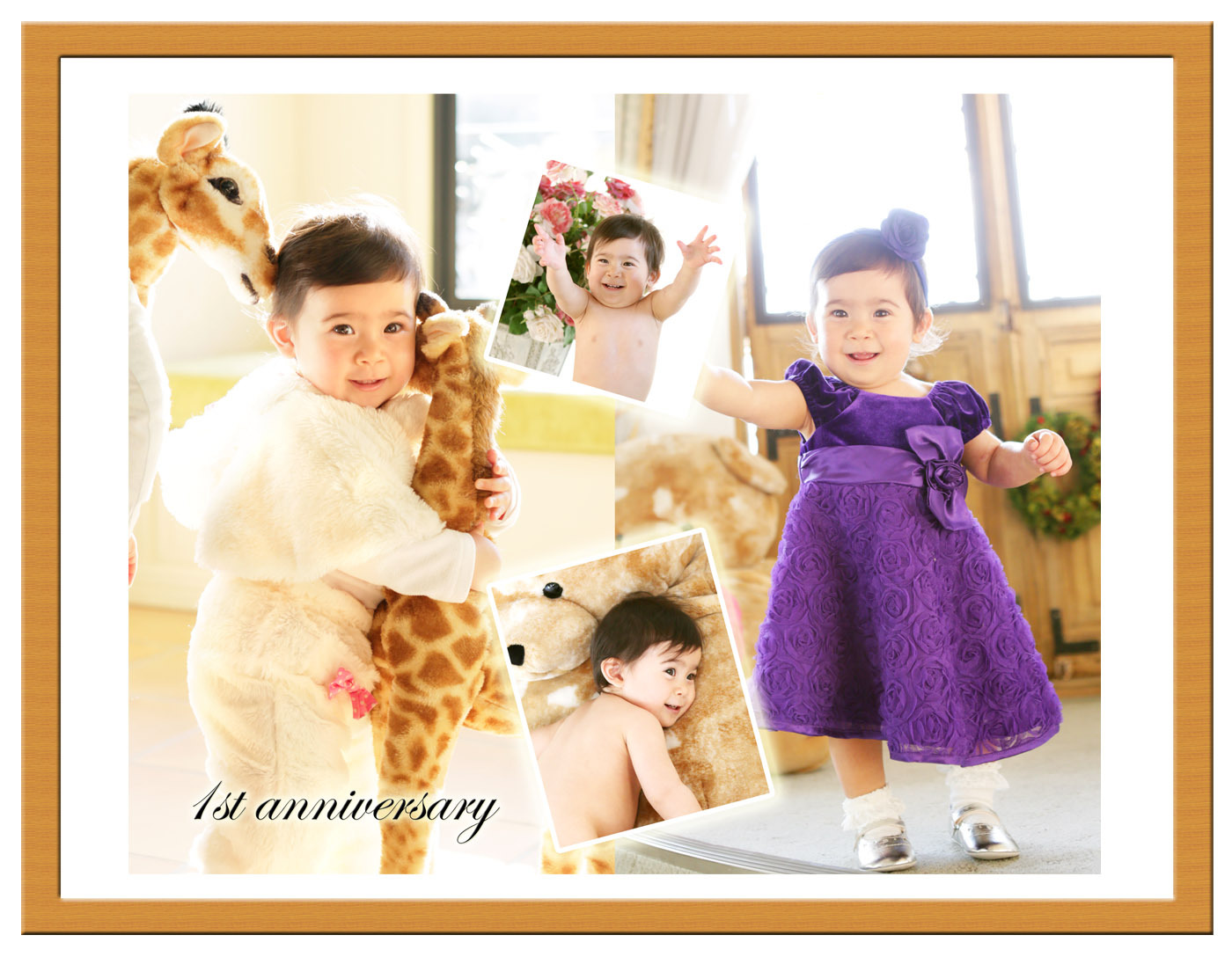 さいたま市大宮、豊島区池袋の写真館、フォトスタジオラヴューのお誕生日写真「お誕生日セット」の内容その１「コラージュ」